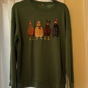 Brand new Charming Holiday Chicken Long Sleeve Tee size large